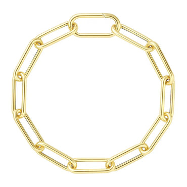 14k Yellow Gold Lite Round Wire Paperclip Bracelet  (8.50 mm)