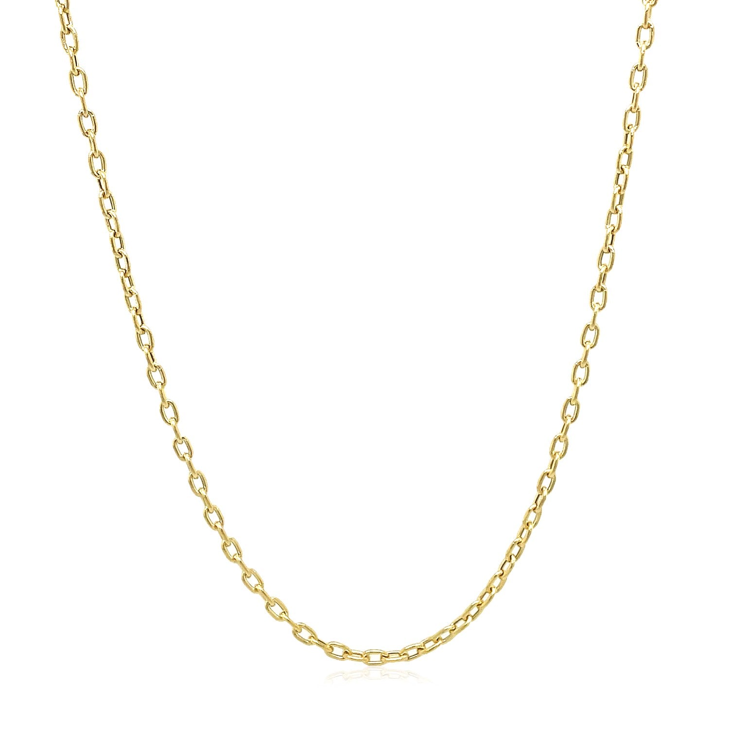 Double Extendable Cable Chain in 14k Yellow Gold (1.80 mm) in a sleek high-contrast midnight luxury editorial style