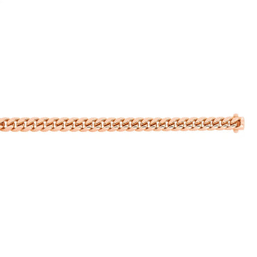 14k Rose Gold Classic Miami Cuban Solid Bracelet (6.10 mm)