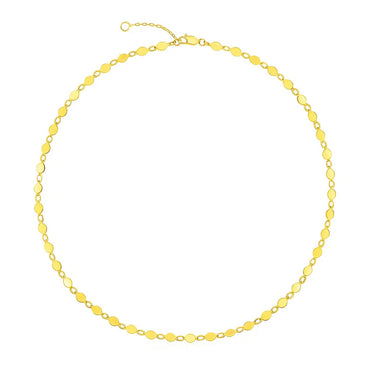 14k Yellow Gold Necklace with Polished Circles