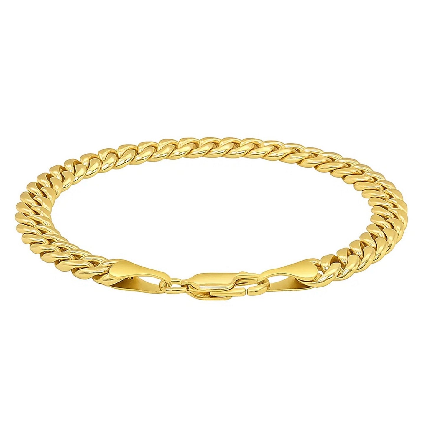 14k Yellow Gold Miami Cuban Semi Solid Bracelet (8.00 mm)