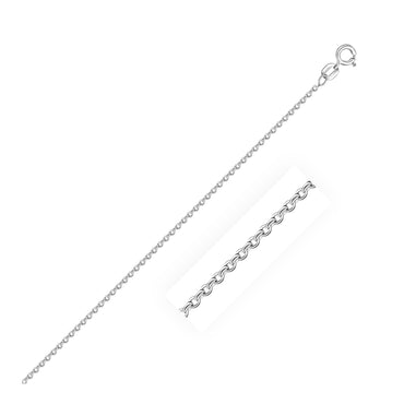 18k White Gold Diamond Cut Cable Link Chain (1.10 mm) - Peelerie