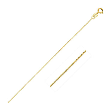 14k Yellow Gold Diamond Cut Cable Link Chain (0.87 mm) - Peelerie