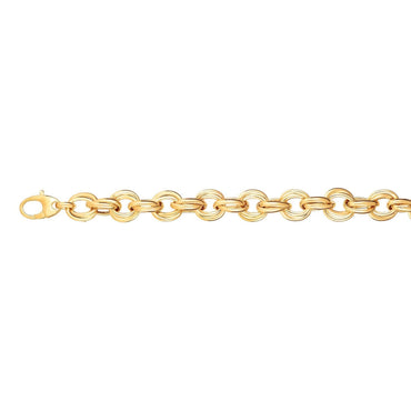 Twisted Double Link Bracelet in 14k Yellow Gold (11.80 mm)
