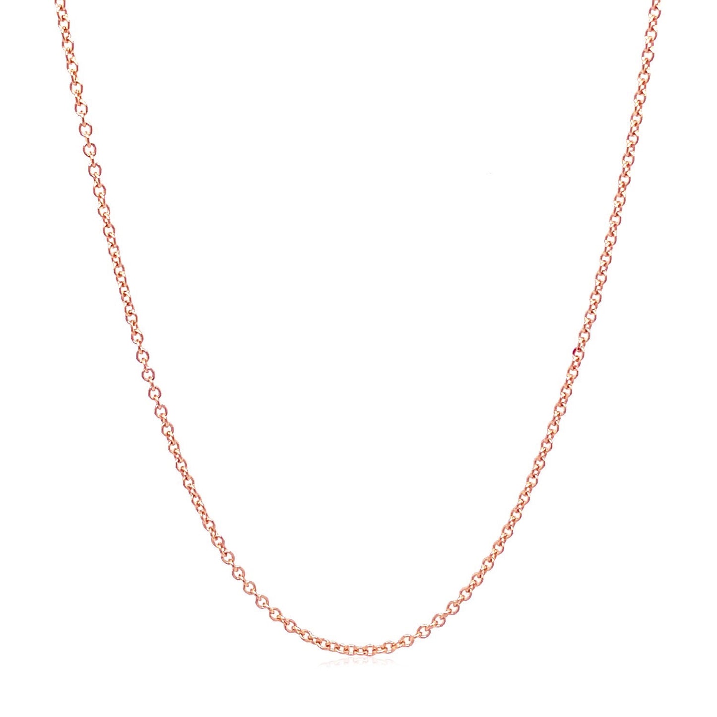 14k Rose Gold Round Cable Link Chain (1.25 mm)