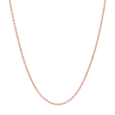 14k Rose Gold Round Cable Link Chain (1.25 mm)