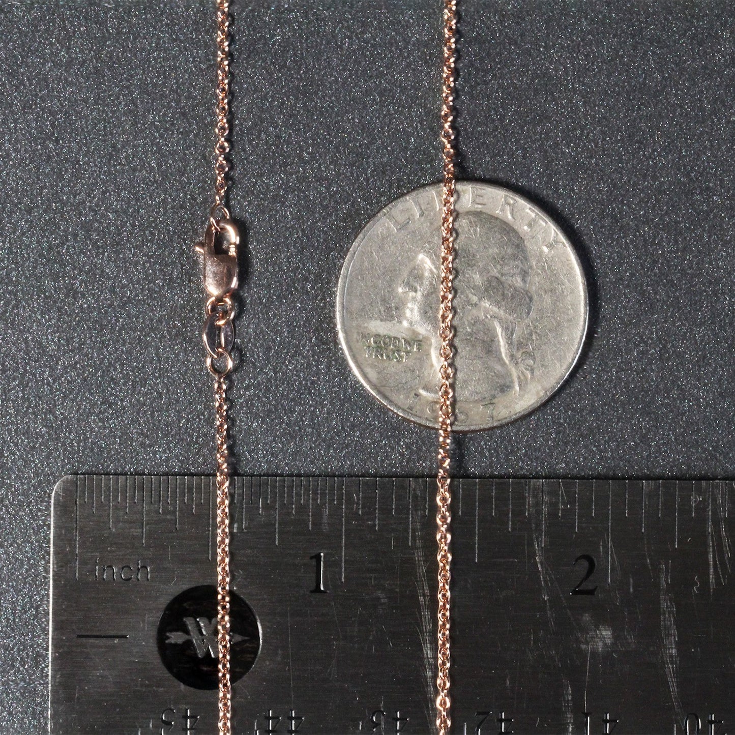 14k Rose Gold Round Cable Link Chain (1.25 mm)