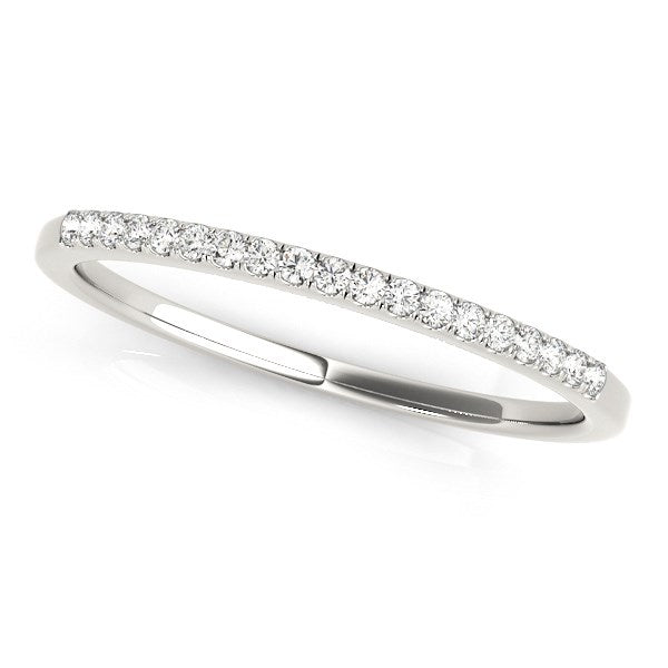 14k White Gold Round Thin Diamond Wedding Band (1/4 cttw) in a sleek high-contrast midnight luxury editorial style