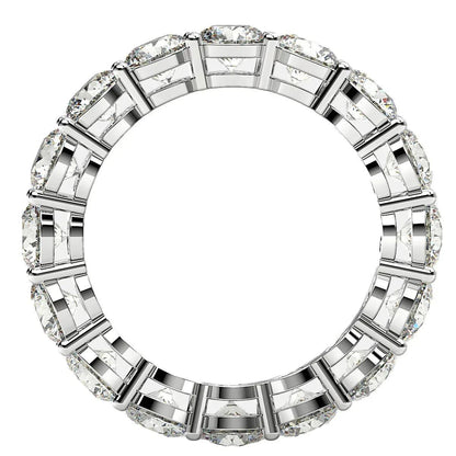 Round Cut Lab Grown Diamond Eternity Ring in 14k White Gold (4 cttw FG/VS2) - Peelerie