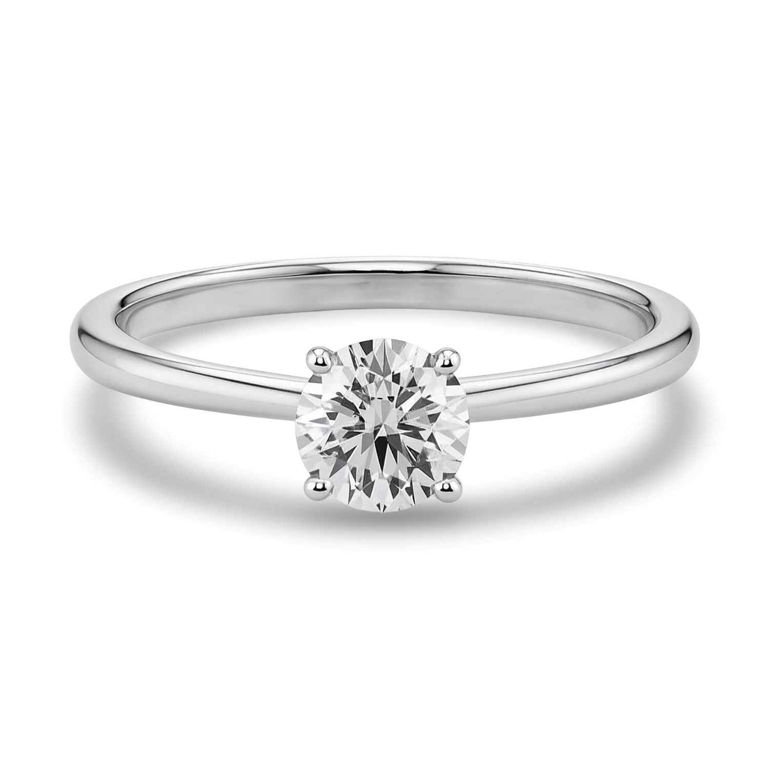 Sterling silver ring set with lab-grown diamonds