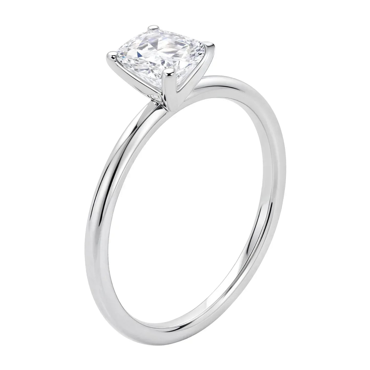 1 1/2 Carat Emerald Lab Grown IGI G/VS1 Diamond Solitaire Ring in 10K White Gold - Peelerie