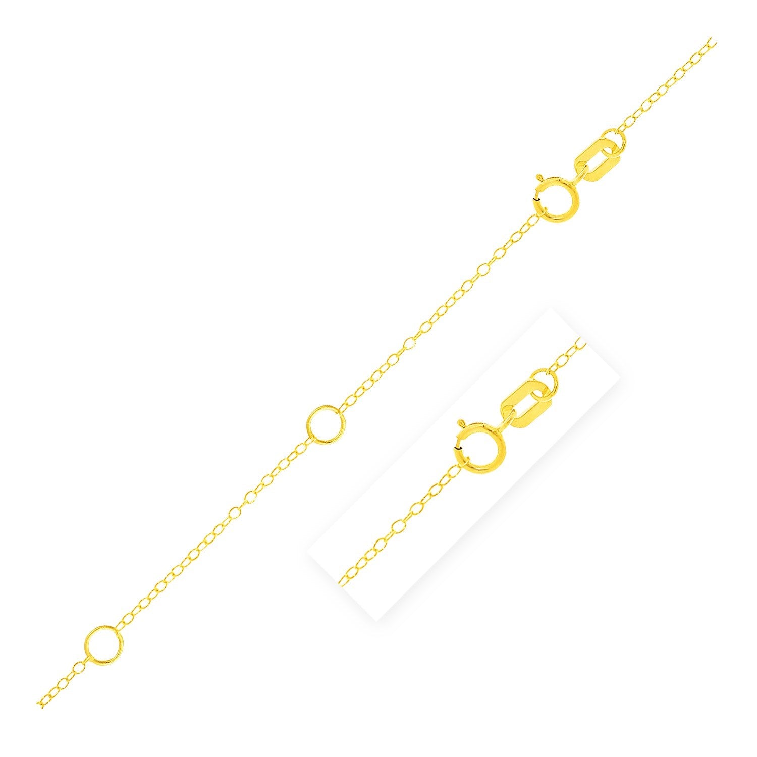 Double Extendable Piatto Chain in 10k Yellow Gold (1.30 mm) in a sleek high-contrast midnight luxury editorial style