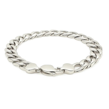Rhodium Plated Sterling Silver Curb Style Bracelet (11.60 mm)