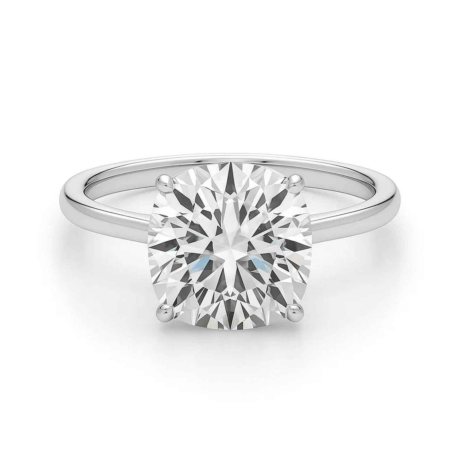 14k white gold ring set with lab-grown diamonds