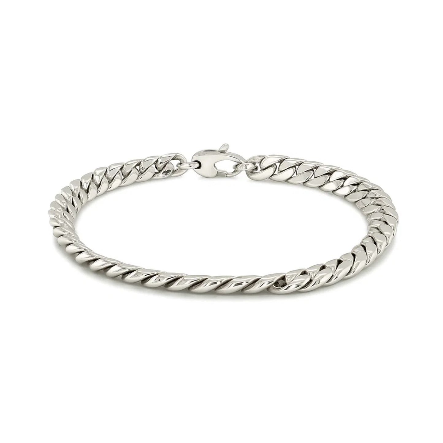 14K White Gold Cuban Link Bracelet (5.90 mm)