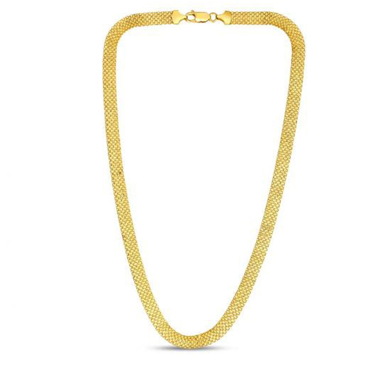 14k Yellow Gold Bismark Chain (7.00 mm) in a sleek high-contrast midnight luxury editorial style