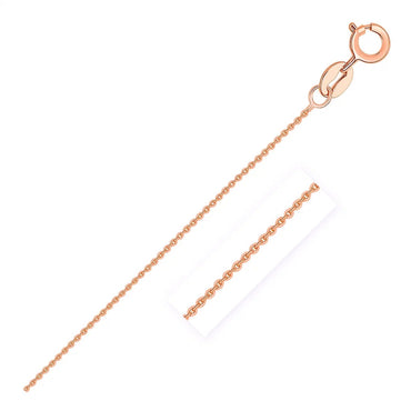14k Rose Gold Diamond Cut Cable Link Chain (0.68 mm)