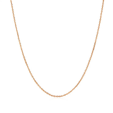 14k Rose Gold Diamond Cut Cable Link Chain (0.68 mm)