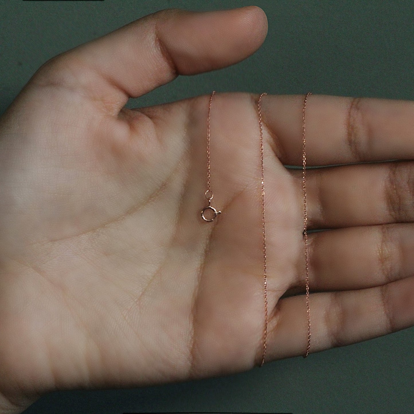 14k Rose Gold Diamond Cut Cable Link Chain (0.68 mm)