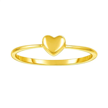 14k Yellow Gold Ring with Puffed Heart(1.40 mm)