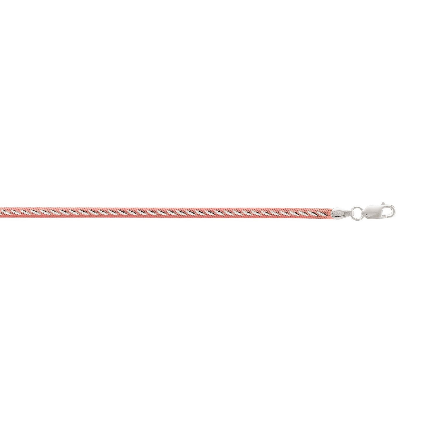 Sterling Silver Two Tone Snake Chain Inspired Anklet