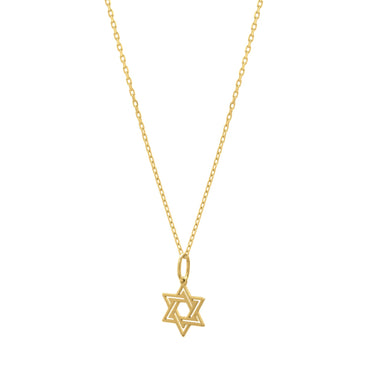 Star of David Necklace in 14K Yellow Gold
