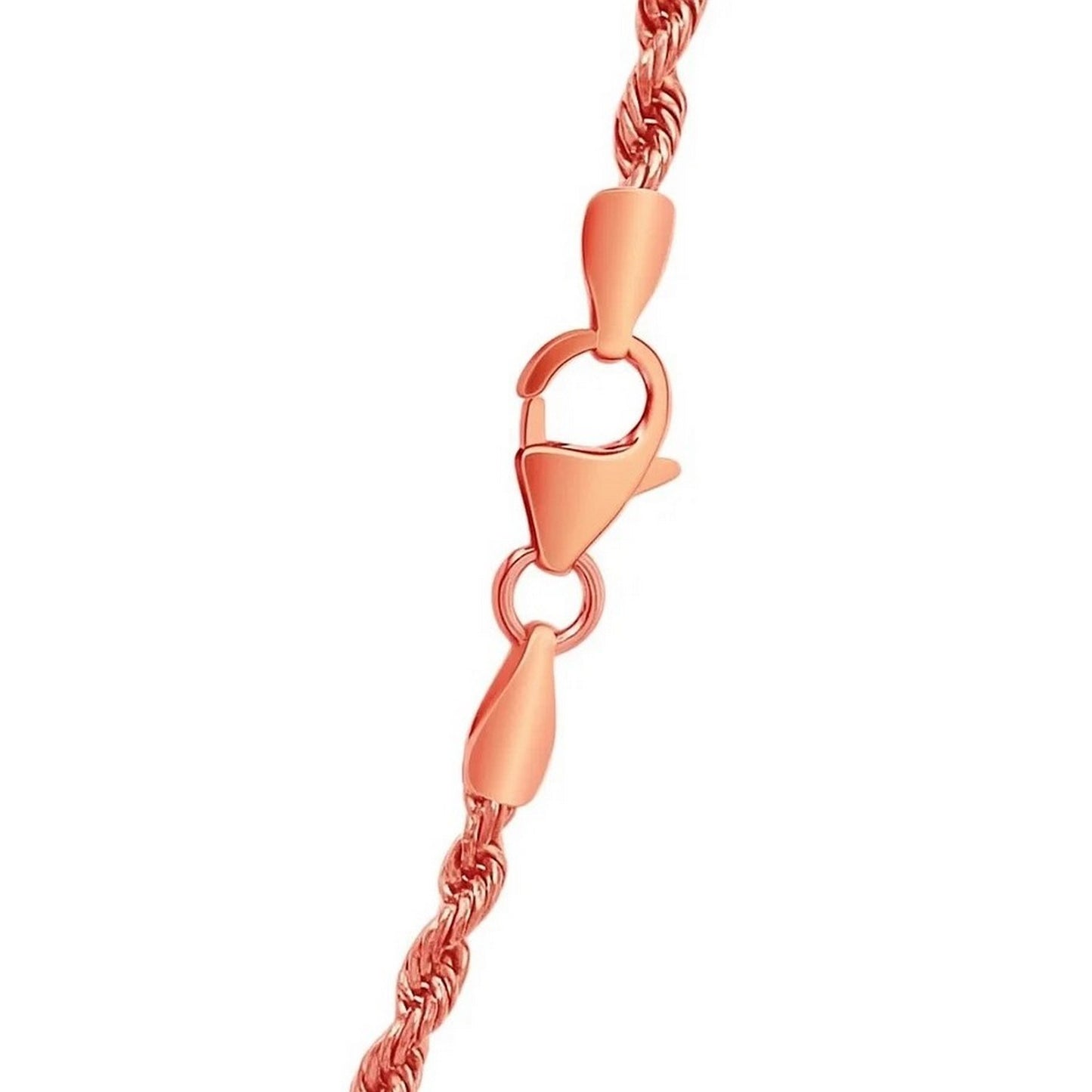 14k Rose Gold Solid Diamond Cut Rope Chain (2.30 mm)