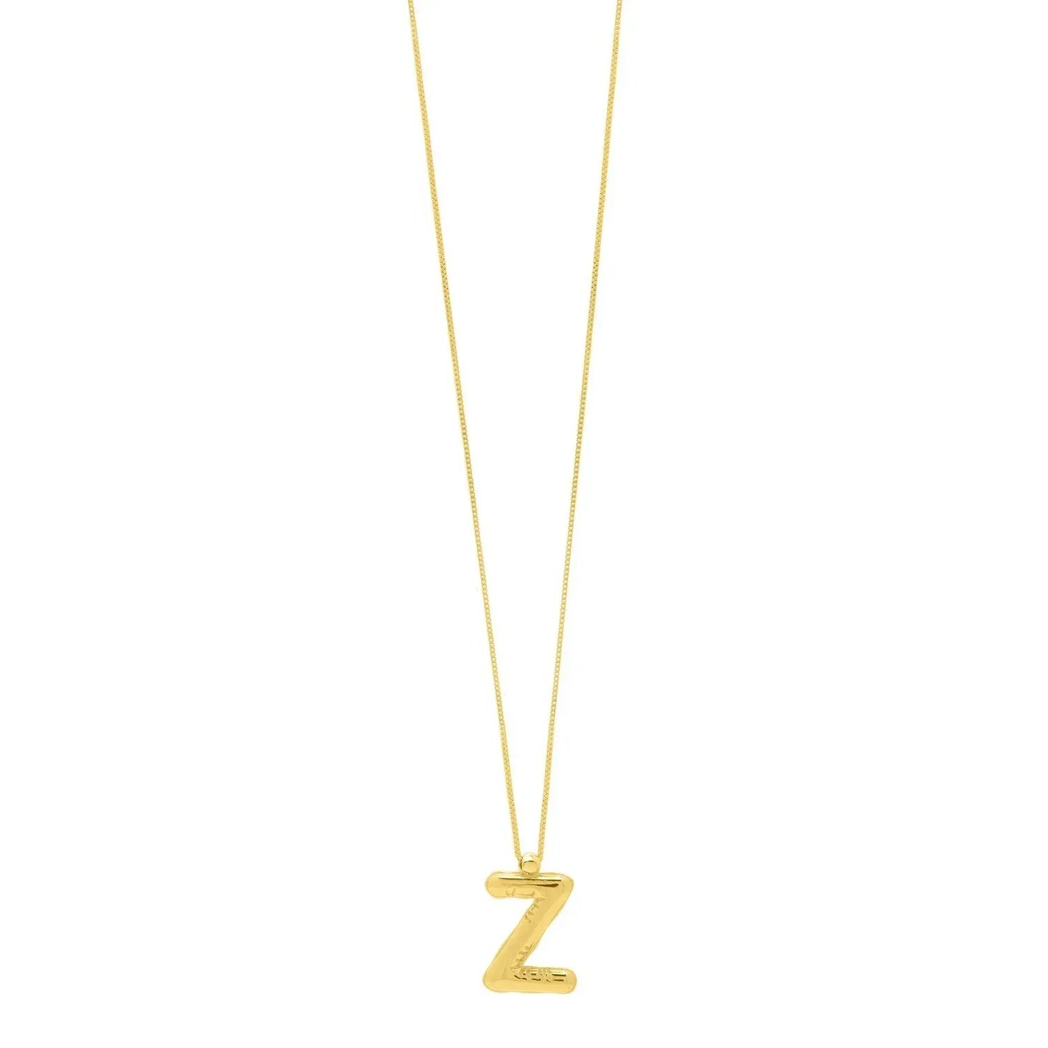14K Yellow Gold Helium Initial Z Pendant - Peelerie