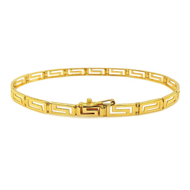 14k Yellow Gold Greek Fret Design Fancy Bracelet (3.30 mm)