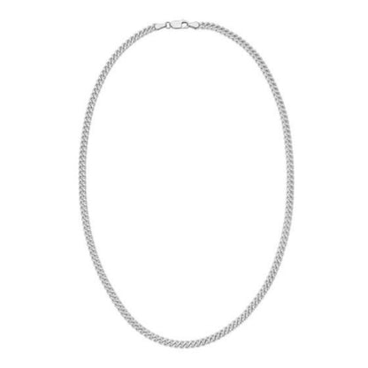 Sterling Silver Rhodium Plated Vintage Puffed Miami Cuban Chain (5.30 mm)