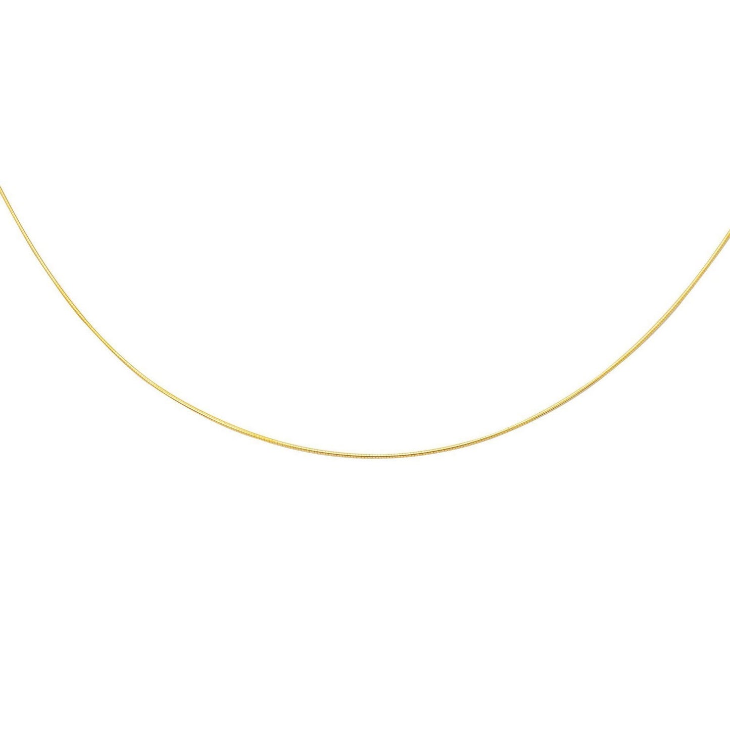 14k Yellow Gold Thin Motif Round Omega Necklace