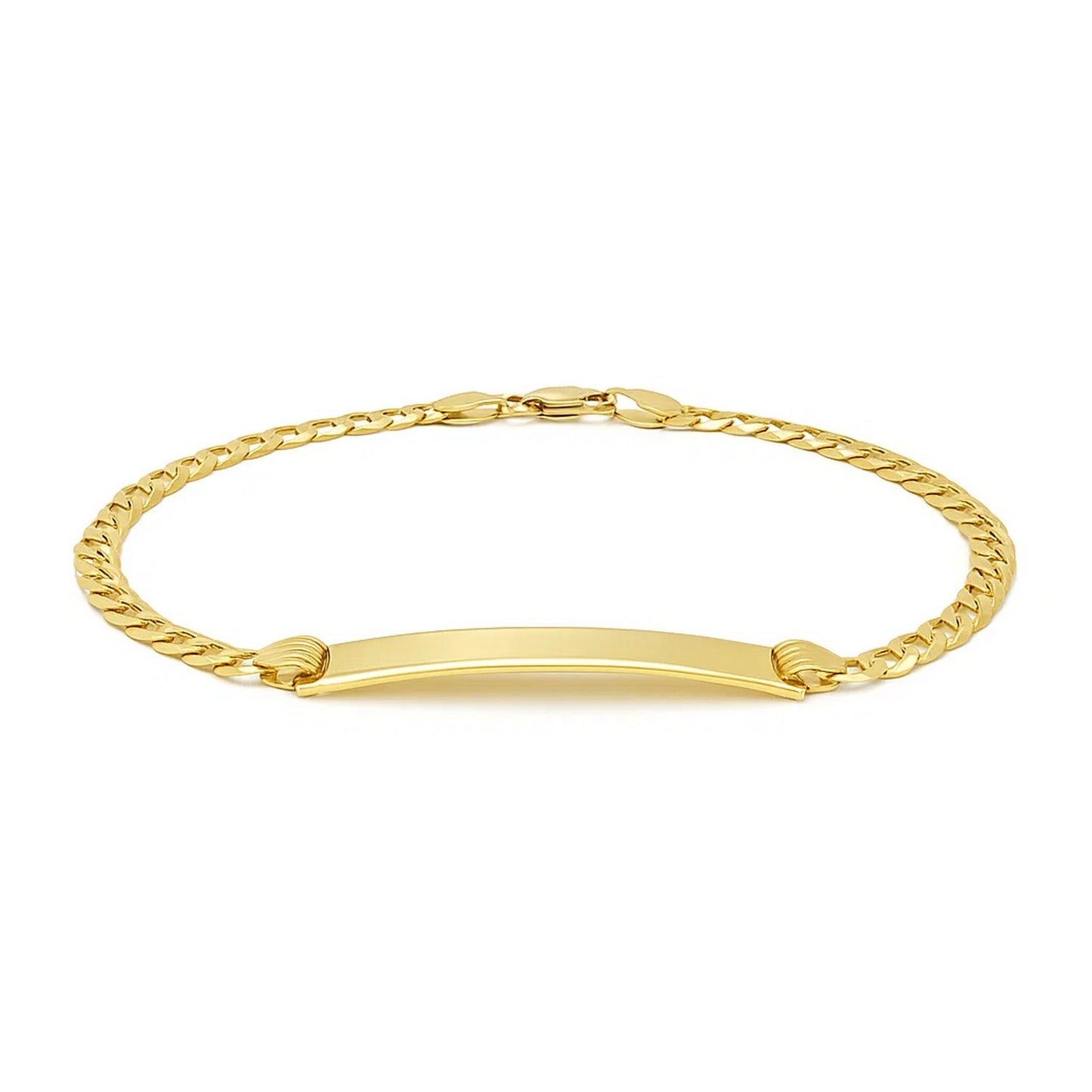 14k Yellow Gold Curb Link Style Childrens ID Bracelet (3.30 mm)