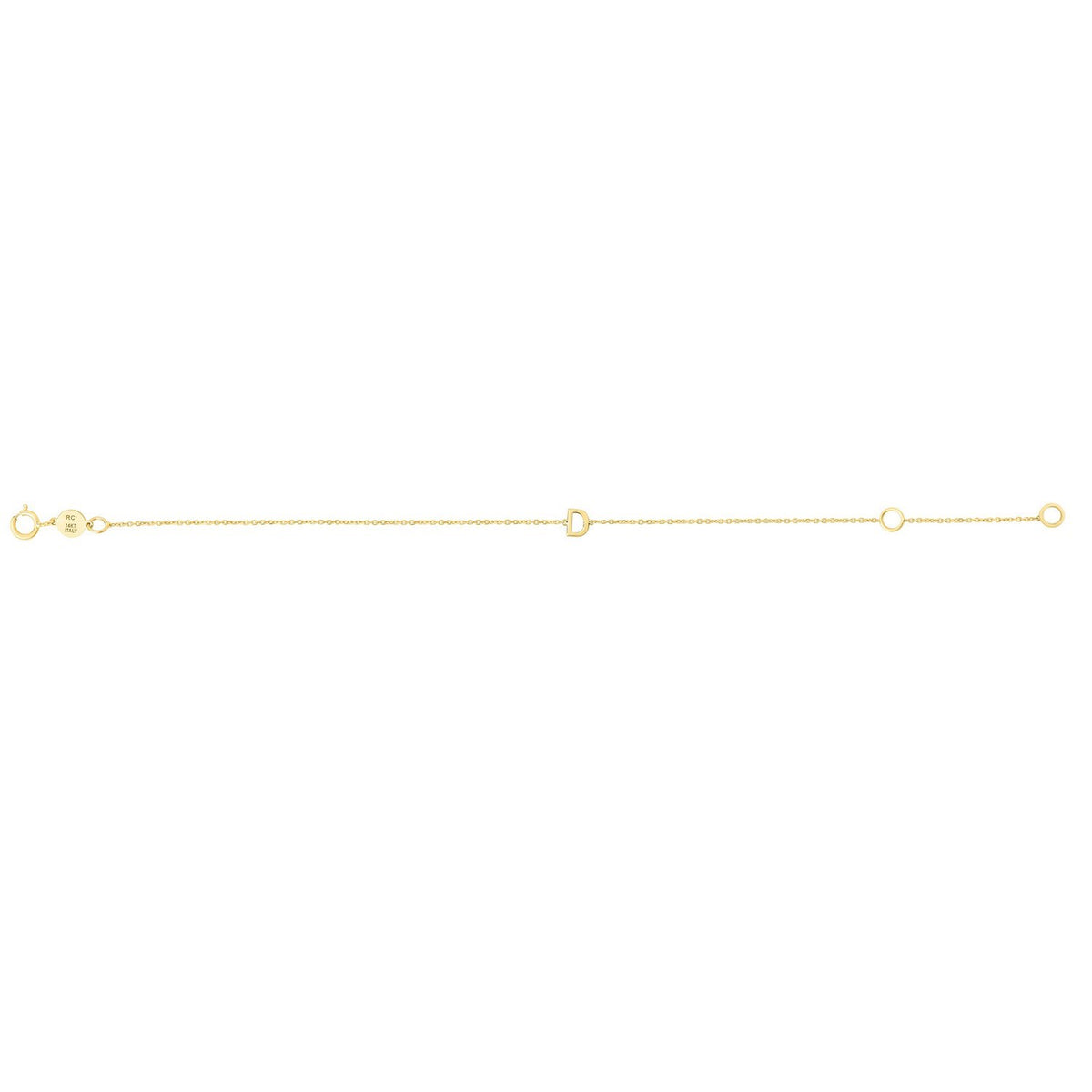 14K Yellow Gold Mini Initial D Bracelet
