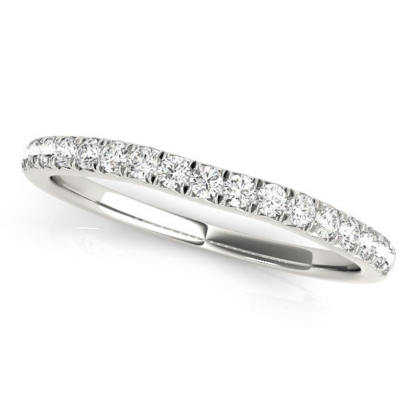 14k White Gold Curved Style Diamond Wedding Ring (1/3 cttw) in a sleek high-contrast midnight luxury editorial style