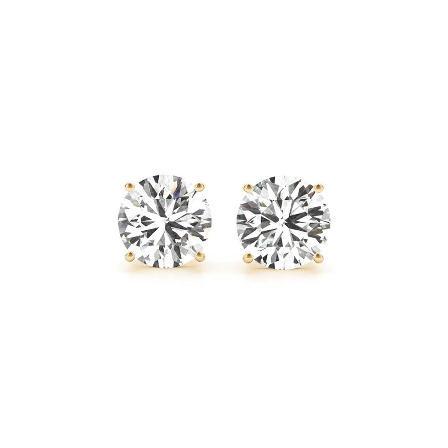 4 cttw Certified IGI Lab Grown Round Diamond Earrings 14k Yellow Gold (G/VS2) in a sleek high-contrast midnight luxury editor