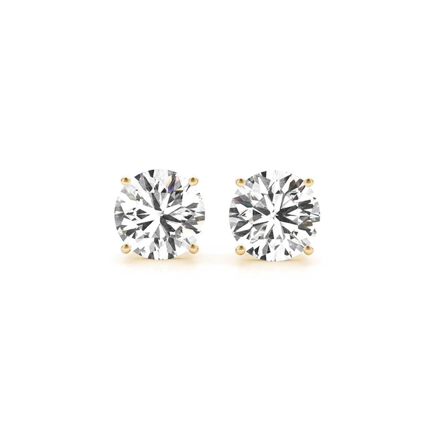 4 cttw Certified IGI Lab Grown Round Diamond Earrings 14k Yellow Gold (G/VS2) in a sleek high-contrast midnight luxury editor