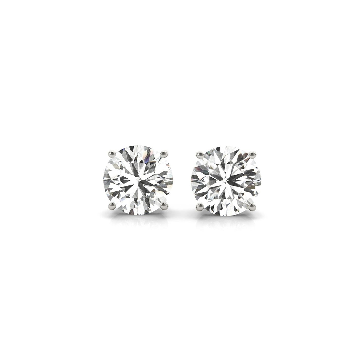 3 cttw Certified IGI Lab Grown Round Diamond Stud Earrings 14k White Gold(G/VS2) in a sleek high-contrast midnight luxury edi