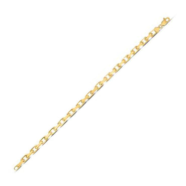 14k Yellow Gold French Cable Chain Bracelet (4.80 mm) in a sleek high-contrast midnight luxury editorial style