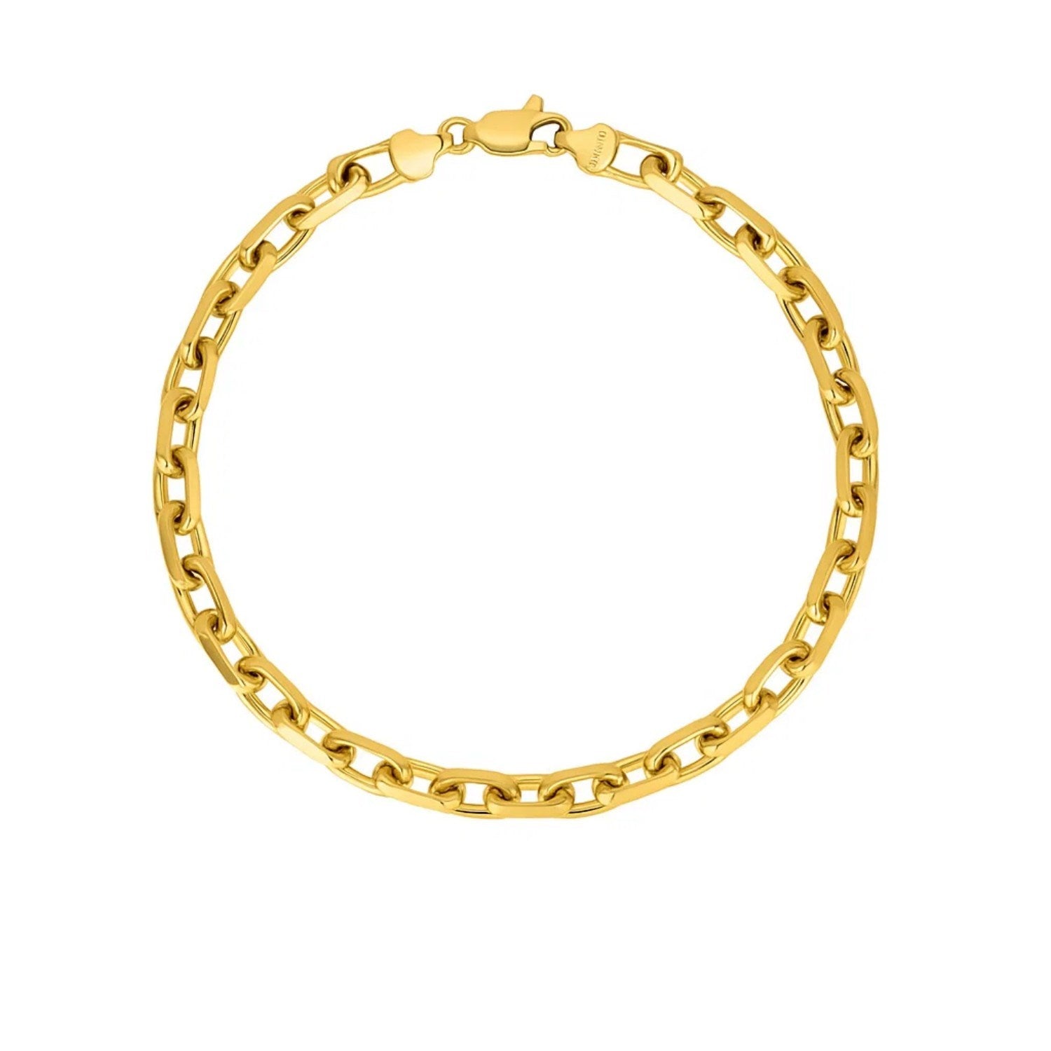 14k Yellow Gold French Cable Chain Bracelet  (4.80 mm) - Peelerie