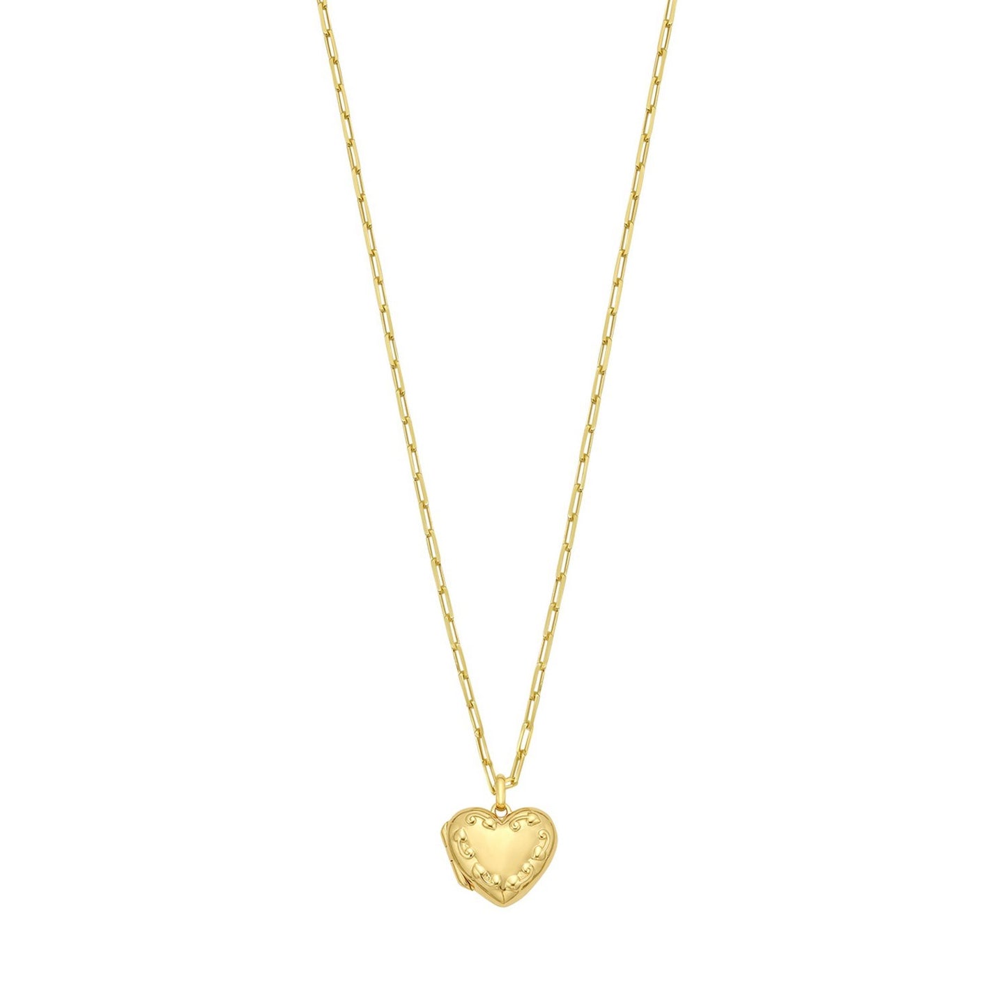 Sterling Silver Gold Plated Heart Locket Necklace