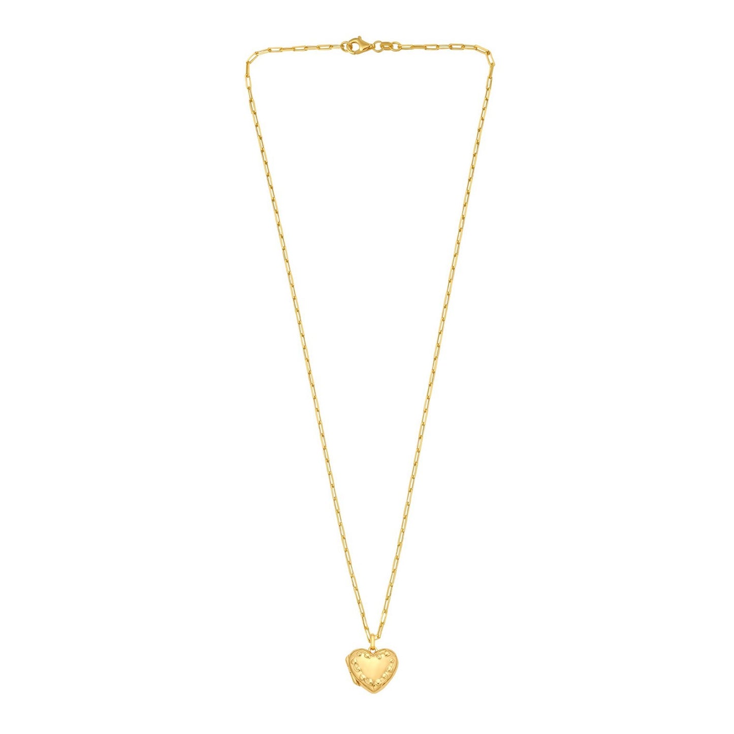 Sterling Silver Gold Plated Heart Locket Necklace