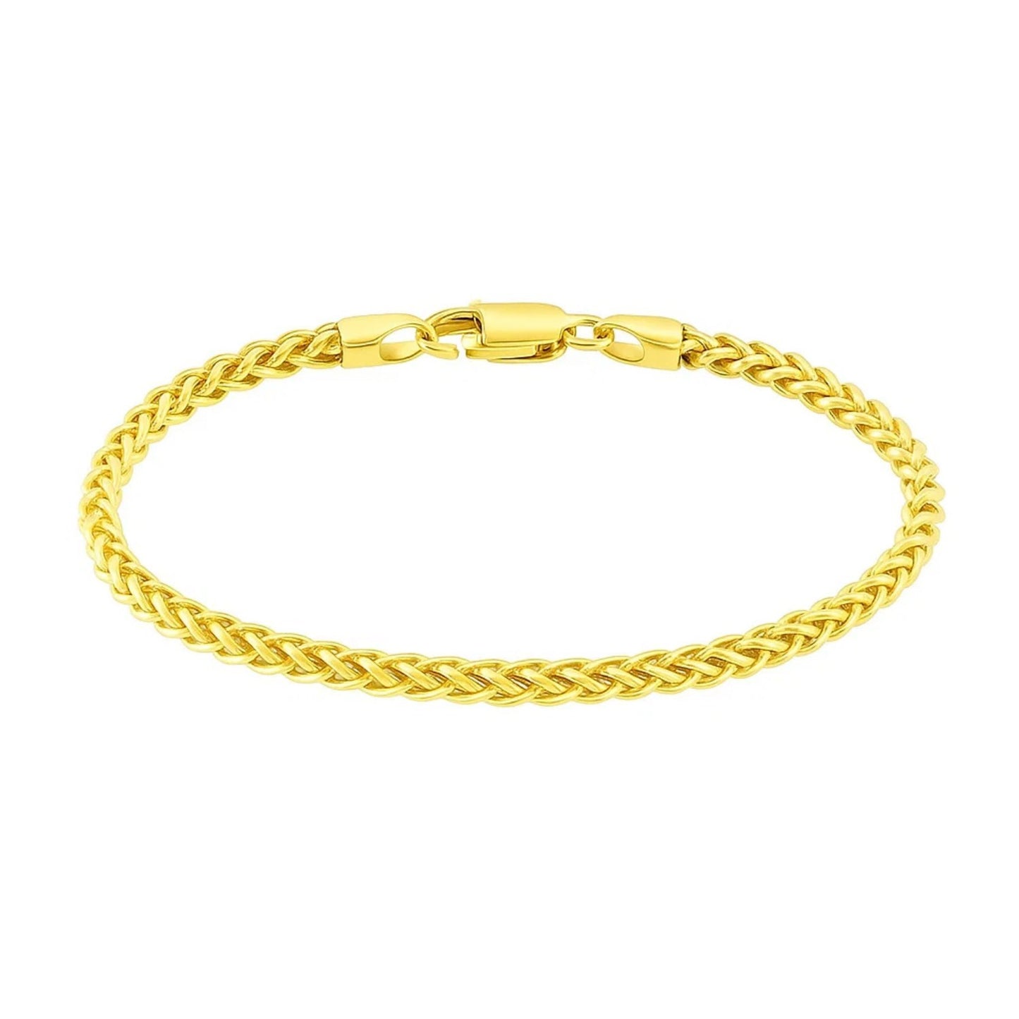 14k Yellow Gold Light Weight Wheat Bracelet  (3.20 mm)