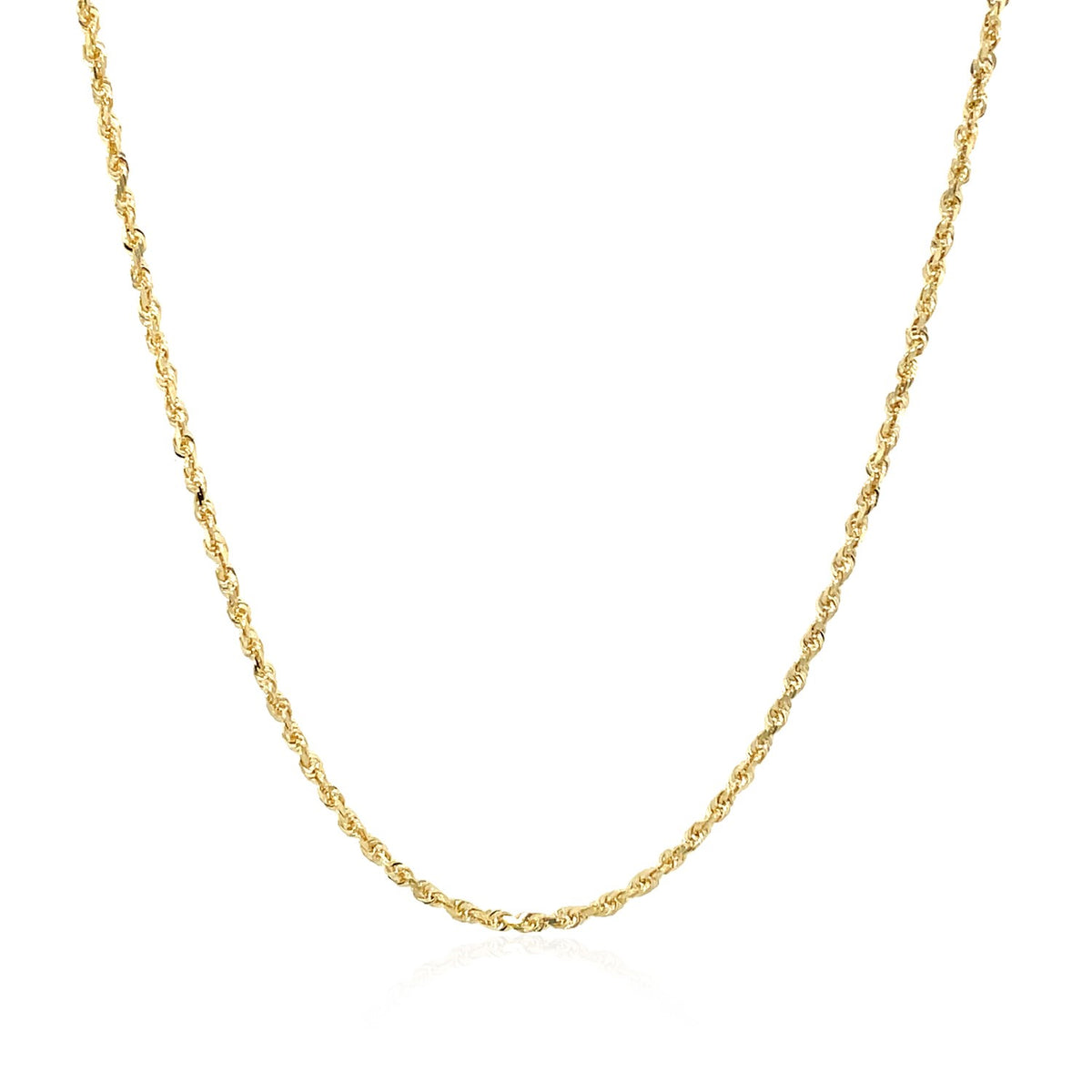 14k Yellow Gold Solid Diamond Cut Rope Chain (1.40 mm)