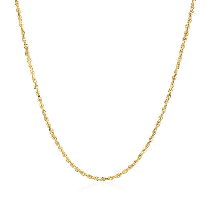 14k Yellow Gold Solid Diamond Cut Rope Chain (1.40 mm)