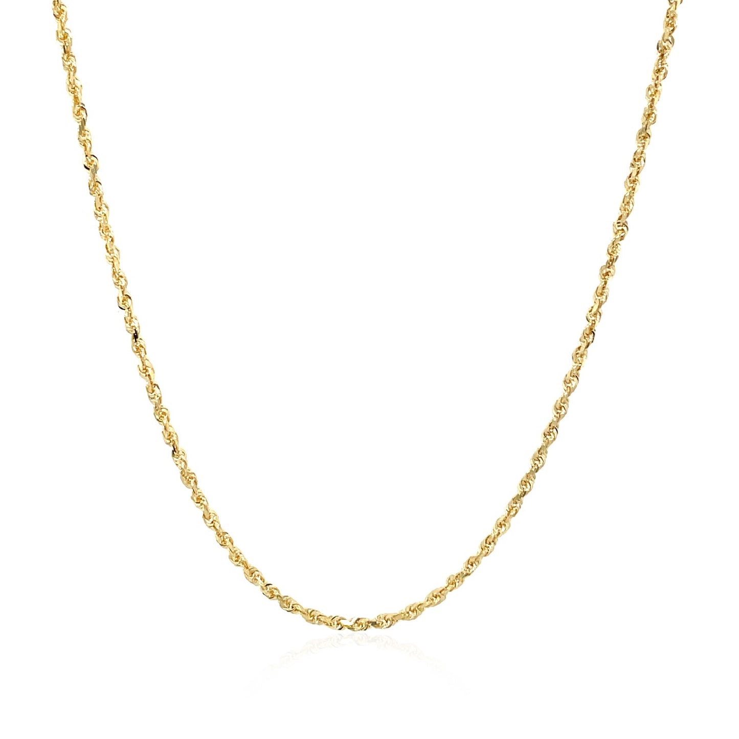 10k Yellow Gold Solid Diamond Cut Rope Chain (1.40 mm) in a sleek high-contrast midnight luxury editorial style