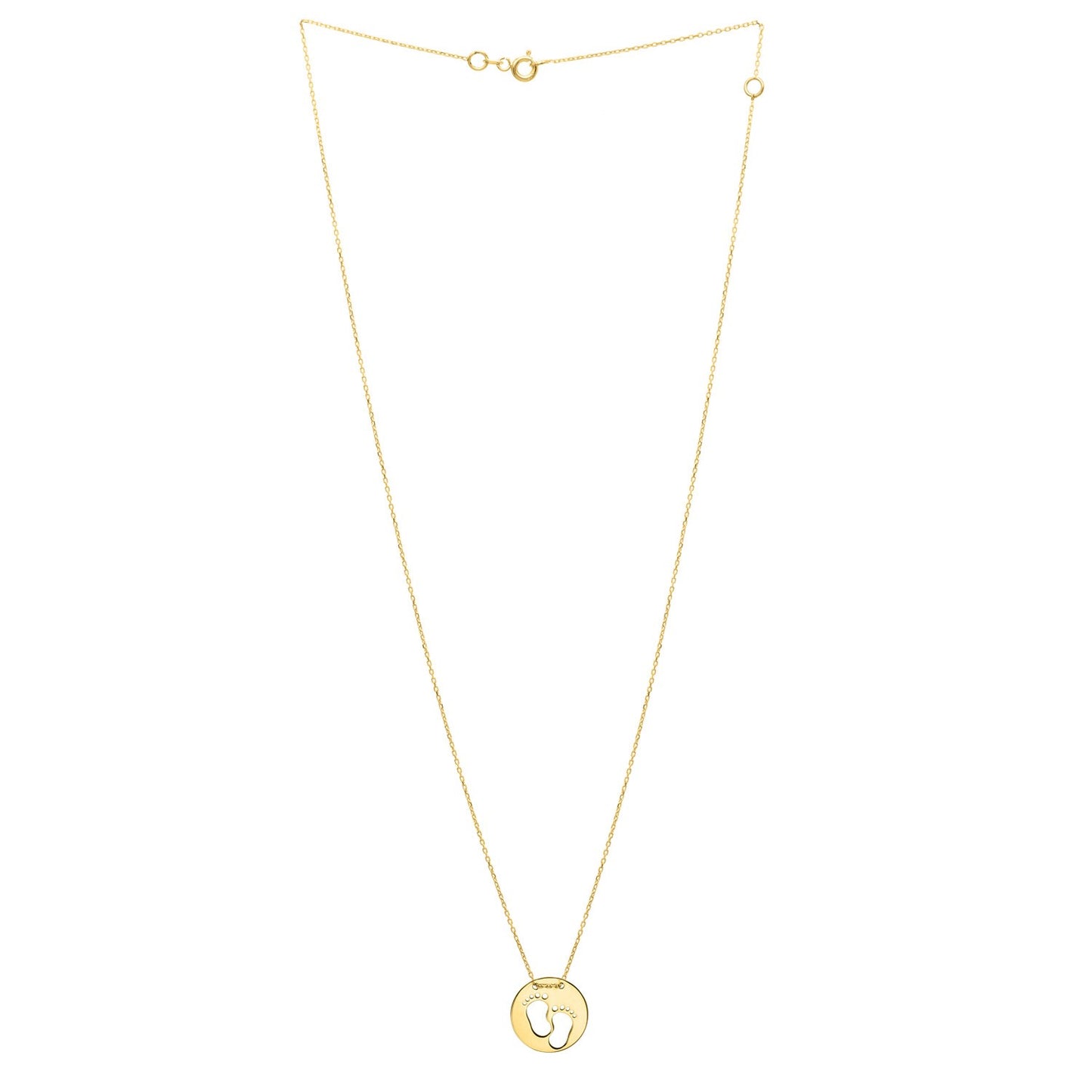 Baby Footprints Necklace in 10K Yellow Gold