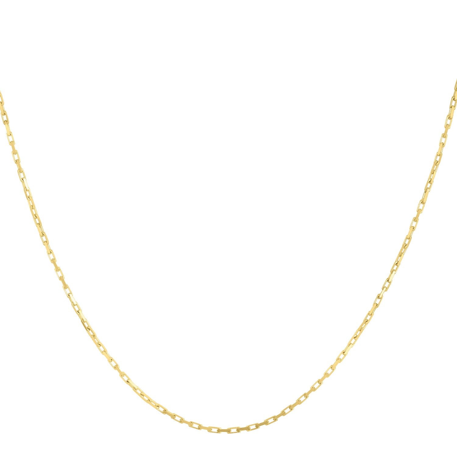 14k Yellow Gold French Cable Chain (1.3 mm) in a sleek high-contrast midnight luxury editorial style
