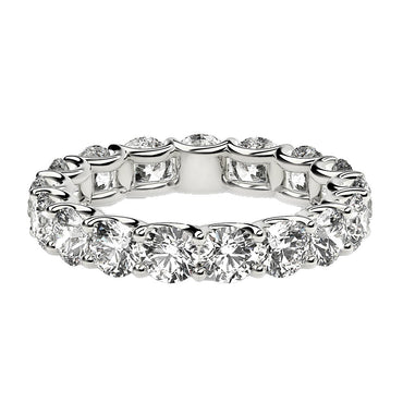 Round Cut Lab Grown Diamond Eternity Ring in 14k White Gold (3 cttw FG/VS2)