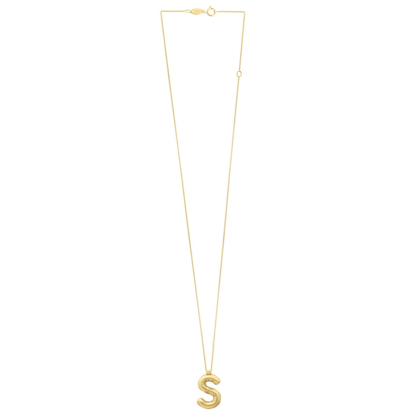 14K Yellow Gold Helium Initial S Pendant