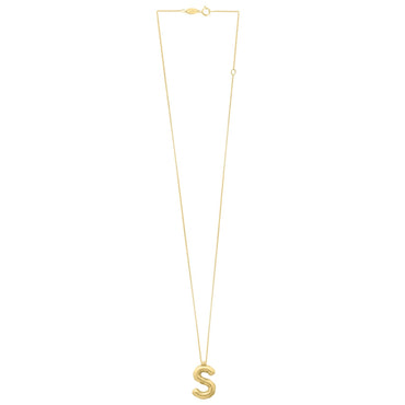 14K Yellow Gold Helium Initial S Pendant